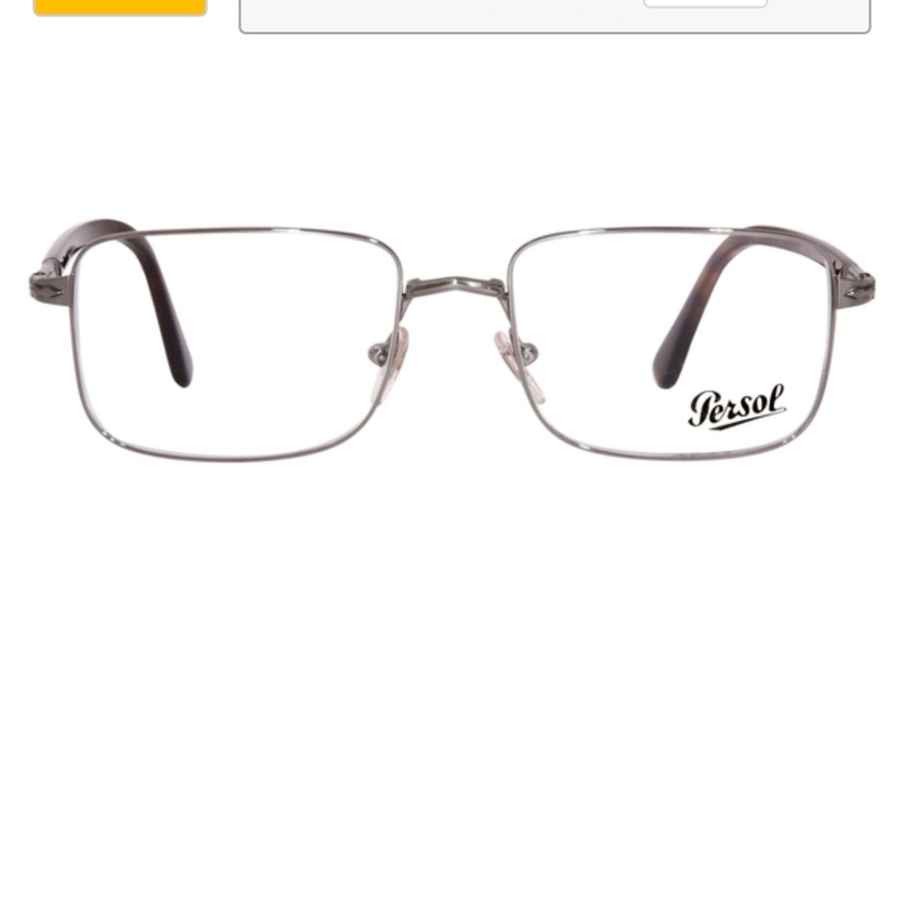 Persol Classic Rectangle Metal Frame Eyeglasses in Silver - Picture 2 of 8